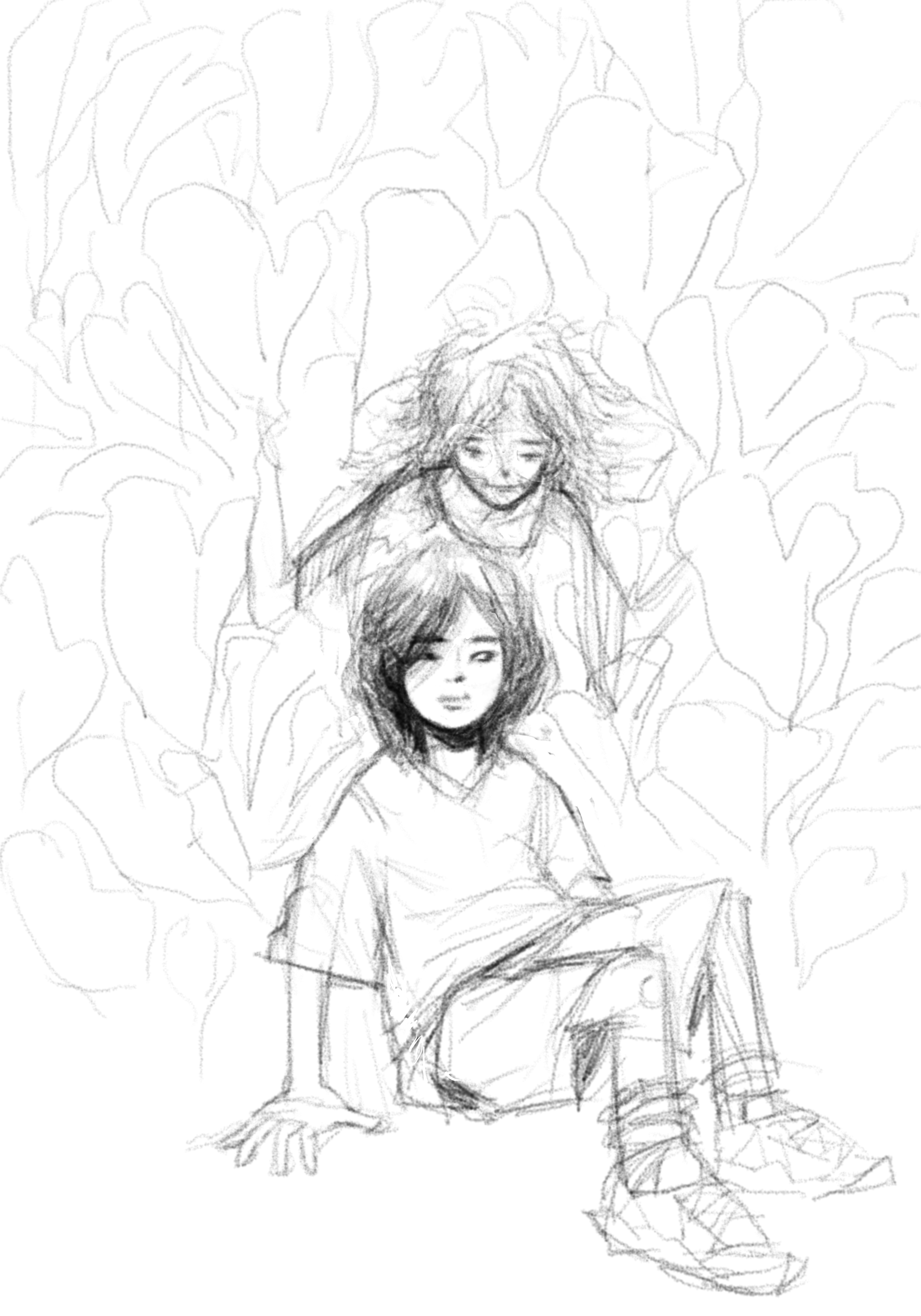 Retrato de X e Kei quando jovens